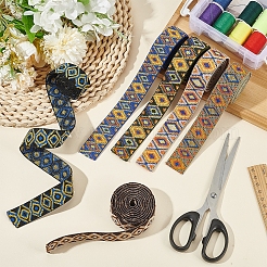 6 Strands 6 Styles Flat Ethnic Style Polyester Elastic Cord&nbsp;OCOR-BC0006-44