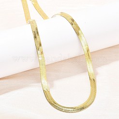 6MM 201 Stainless Steel Flat Snake Chain Necklaces for Women Men&nbsp;NJEW-Z089-01GP
