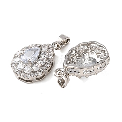 Brass Micro Pave Cubic Zirconia Pendants&nbsp;KK-Z141-02P-01