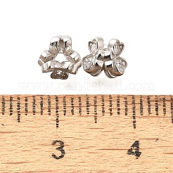 925 Sterling Silver Micro Pave Clear Cubic Zirconia Beads&nbsp;STER-B006-21P