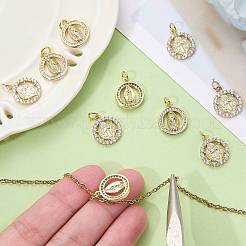 5Pcs Brass Micro Pave Cubic Zirconia Pendants&nbsp;ZIRC-SZ0005-50