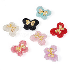 7Pcs 7 Colors Opaque Acrylic Beads and Alloy Bowknot&nbsp;SACR-TA0001-52