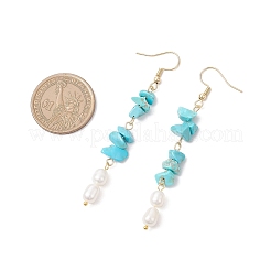 304 Stainless Steel Natural Cultured Freshwater Pearl Rice Dangle Earrings&nbsp;EJEW-JE06536-01