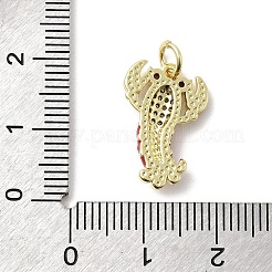 Brass Micro Pave Cubic Zirconia Pendants&nbsp;KK-A278-14G