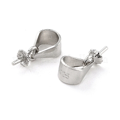 Anti-Tarnish Rhodium Plated 925 Sterling Silver Peg Bails&nbsp;STER-Z001-115P