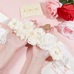 Flower Satin Ribbon Bridal Belt for Wedding Dress&nbsp;AJEW-WH0678-91