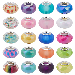 120Pcs 4 Styles Opaque Acrylic European Beads&nbsp;OACR-SC0002-73