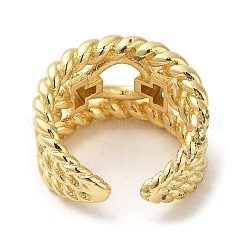 Rack Plating Real 18K Gold Plated Brass Hollow Open Cuff Rings&nbsp;RJEW-B048-07G