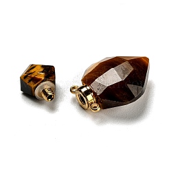 Natural Tiger Eye Perfume Bottle Pendants&nbsp;G-D058-11G-05
