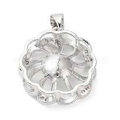 Platinum Plated Brass Pendant Cabochon Settings&nbsp;KK-Q776-01P-05