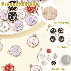 24Pcs 6 Colors Alloy Enamel Pendants&nbsp;FIND-YW0011-55