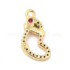 Rack Plating Brass Pave Cubic Zirconia Pendants&nbsp;KK-R150-10G-02