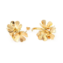 Ion Plating(IP) 304 Stainless Steel Flower Stud Earrings&nbsp;EJEW-Z068-29G