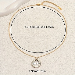 Stainless Steel Pave Cubic Zirconia Pendant Necklace for Women&nbsp;RI0430