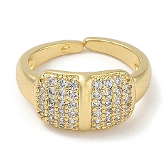 Rack Plating Brass Micro Pave Cubic Zirconia Cuff Finger Rings for Women&nbsp;RJEW-C114-15D-G