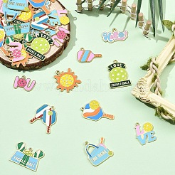 30Pcs 10 Styles Alloy Enamel Sports Pendants&nbsp;ENAM-YW0008-86