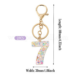 Number 7 Transparent Resin Keychains&nbsp;KEYC-TADJ0001-10G
