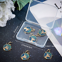 6Pcs Rack Plating Brass Micro Pave Cubic Zirconia Pendants&nbsp;KK-BBC0003-16