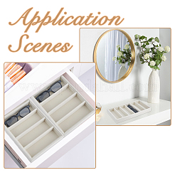 6 Grids Rectangle MDF Covered with Velvet Glasses Organizer Trays&nbsp;CON-WH0110-318B