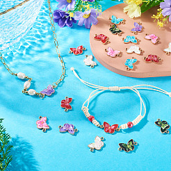 24Pcs 6 Colors Alloy Enamel Connector Charms&nbsp;ENAM-TA0003-56