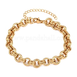 304 Stainless Steel Double Link Chain Bracelets for Women&nbsp;SA-H001-23G