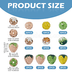 64Pcs Handmade Polymer Clay Rhinestone Beads&nbsp;CLAY-BT0001-15