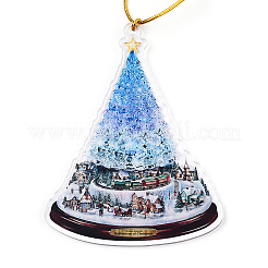 Acrylic Christmas Tree Pendant Decoration&nbsp;HJEW-Q010-01C