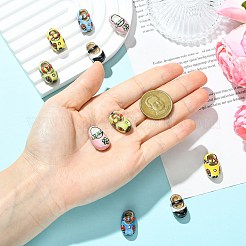 10Pcs 5 Colors Handmade Printed Porcelain Beads&nbsp;PORC-CJ0001-33