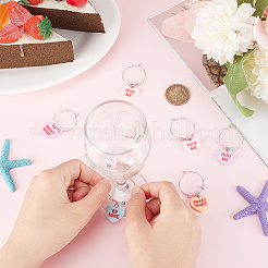 18Pcs 18 Styles Opaque Resin Wine Glass Charms&nbsp;AJEW-AB00086