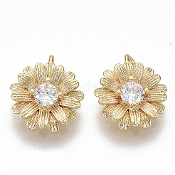 Brass Cubic Zirconia Charms&nbsp;X-KK-S355-014-NF