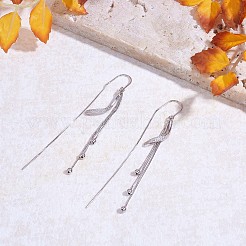 Anti-Tarnish Clear Cubic Zirconia Twist with Chain Tassel Dangle Earrings&nbsp;JE1034A
