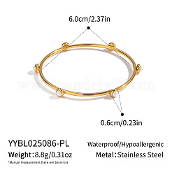 Chic 304 Stainless Steel Pave Pearl Bangles for Women&nbsp;LS-HT2221-1