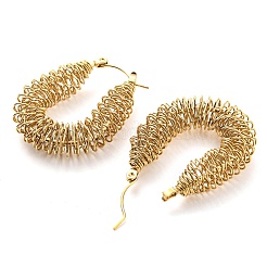 304 Stainless Steel Teardrop Hoop Earrings&nbsp;EJEW-B023-01G