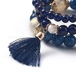 Multi-layered Stretch Bracelets Sets&nbsp;BJEW-H533-01B