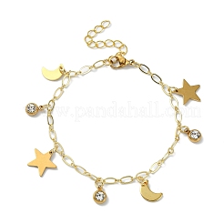 304 Stainless Steel Cable Chain Charm Bracelets for Women&nbsp;BJEW-JB11363