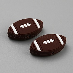 Rugby Food Grade Eco-Friendly Silicone Focal Beads&nbsp;SIL-WH0013-52A