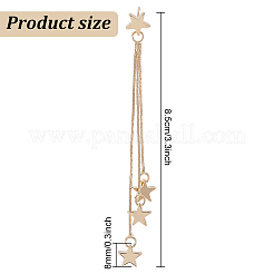 2 Pairs 2 Colors Alloy Star Tassel Dangle Stud Earrings for Women&nbsp;EJEW-AN0001-57