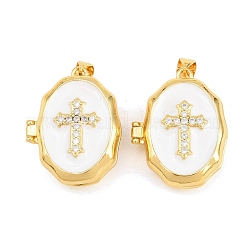 Brass Locket Pendants&nbsp;KK-D232-02G