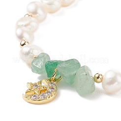 Gemstone Chips & Pearl Beaded Bracelet&nbsp;BJEW-JB08236