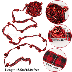 5.5M Christmas Polyester Tartan Print Ribbon for Sewing Decoration&nbsp;OCOR-SP0001-15