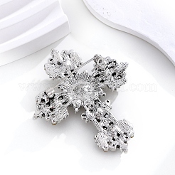 Baroque Style Cross Zinc Alloy Rhinestone Brooches&nbsp;PW-WGBF0CF-01