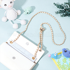 Braided PU Leather & Iron Chain Bag Handles&nbsp;FIND-WH0143-21KCG-02
