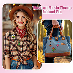 16Pcs 8 Styles Western Music Theme Enamel Pin&nbsp;JEWB-TA0001-29