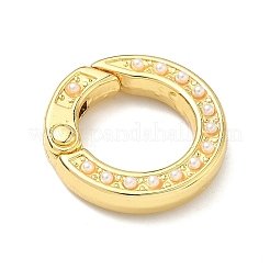 Brass with ABS Plastic Imitation Pearl Snap Clasps&nbsp;KK-I476-22G