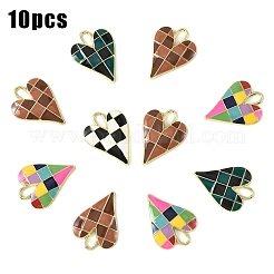 10Pcs Rack Plating Alloy Enamel Pendants&nbsp;ENAM-YW0008-17
