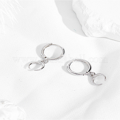 1 Pair Brass Moon Hoop Earrings&nbsp;EJEW-LP0007-116P