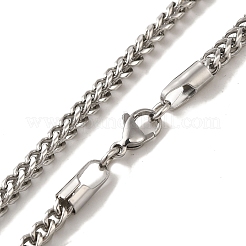 Non-Tarnish 304 Stainless Steel Wheat Chain Necklaces for Women Men&nbsp;BJEW-Q341-13P