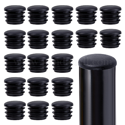 Wholesale GORGECRAFT 20 Pieces 1In Round Plastic Plugs Black End Caps Plug Pipe Tubing End Cap Chair Leg Inserts for Metal Legs Fences Glide Protection from Chair Legs and Furniture Pandahall