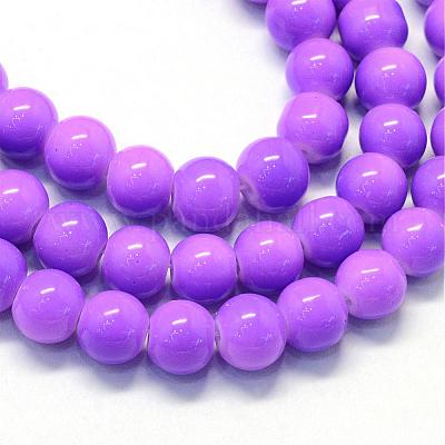 Baking Paint Glass Round Bead Strands&nbsp;DGLA-Q020-6mm-27-1