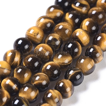 Natural Tiger Eye Round Bead Strands&nbsp;G-L411-07-4mm-1